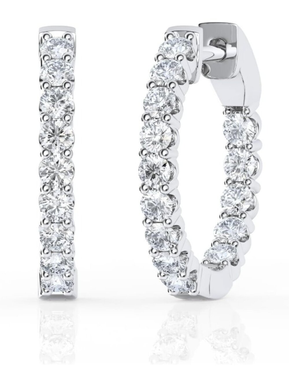 Lab Grown Diamond Inside-Out Hoop Earrings for Women, Elegant 0.5-5 Carat Design